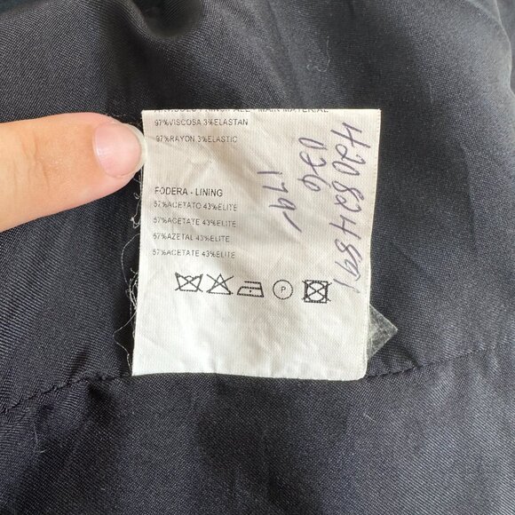 Paola Frani Black Draped Peplum Blouse – Made in Italy – Size 6 (IT 38) - Picture 10 of 10